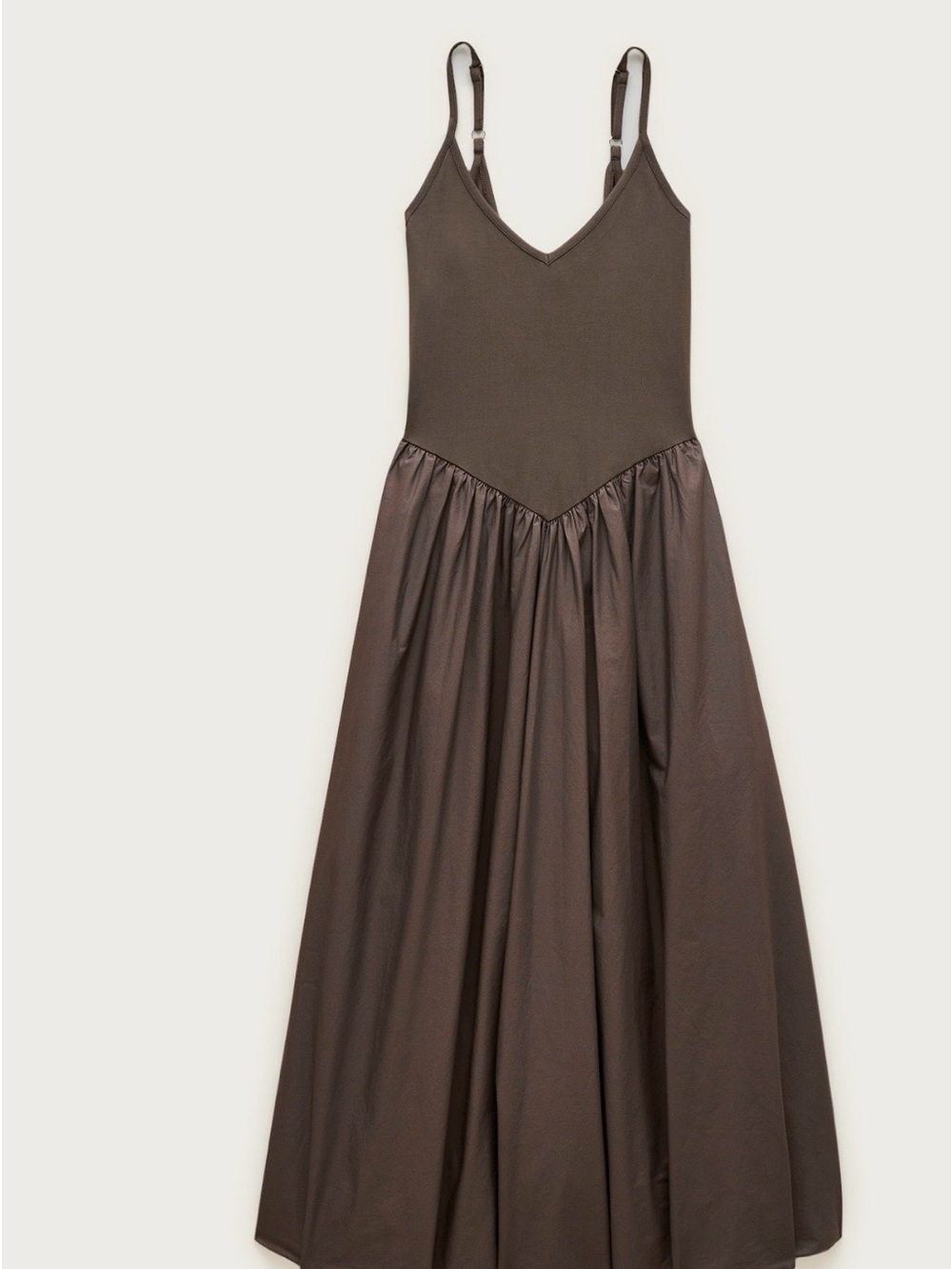 J. Crew Chocolate Brown Spaghetti-Strap Midi Dress